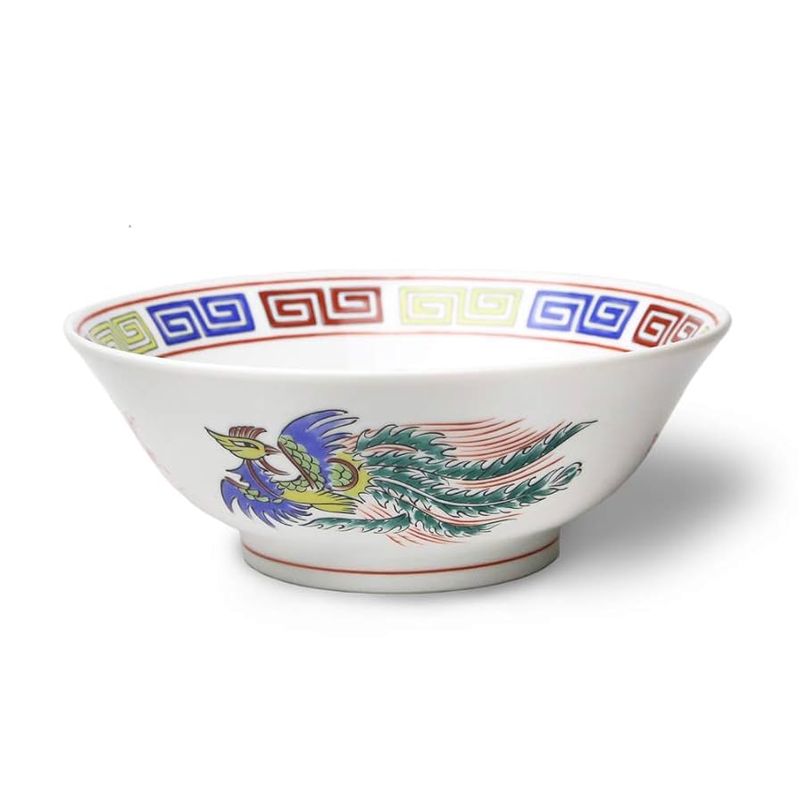 龍と鳳凰と蝙蝠の美しいデザイン セット 器 中華 ラーメン鉢 丼 レトロ 手描き 龍と鳳凰と蝙蝠の美しいデザイン セット 器 中華 ラーメン鉢 丼